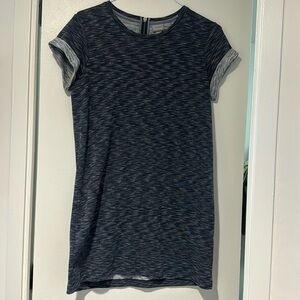 KENAR blue grey mix short sleeve t shirt dress